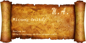 Micsey Anikó névjegykártya